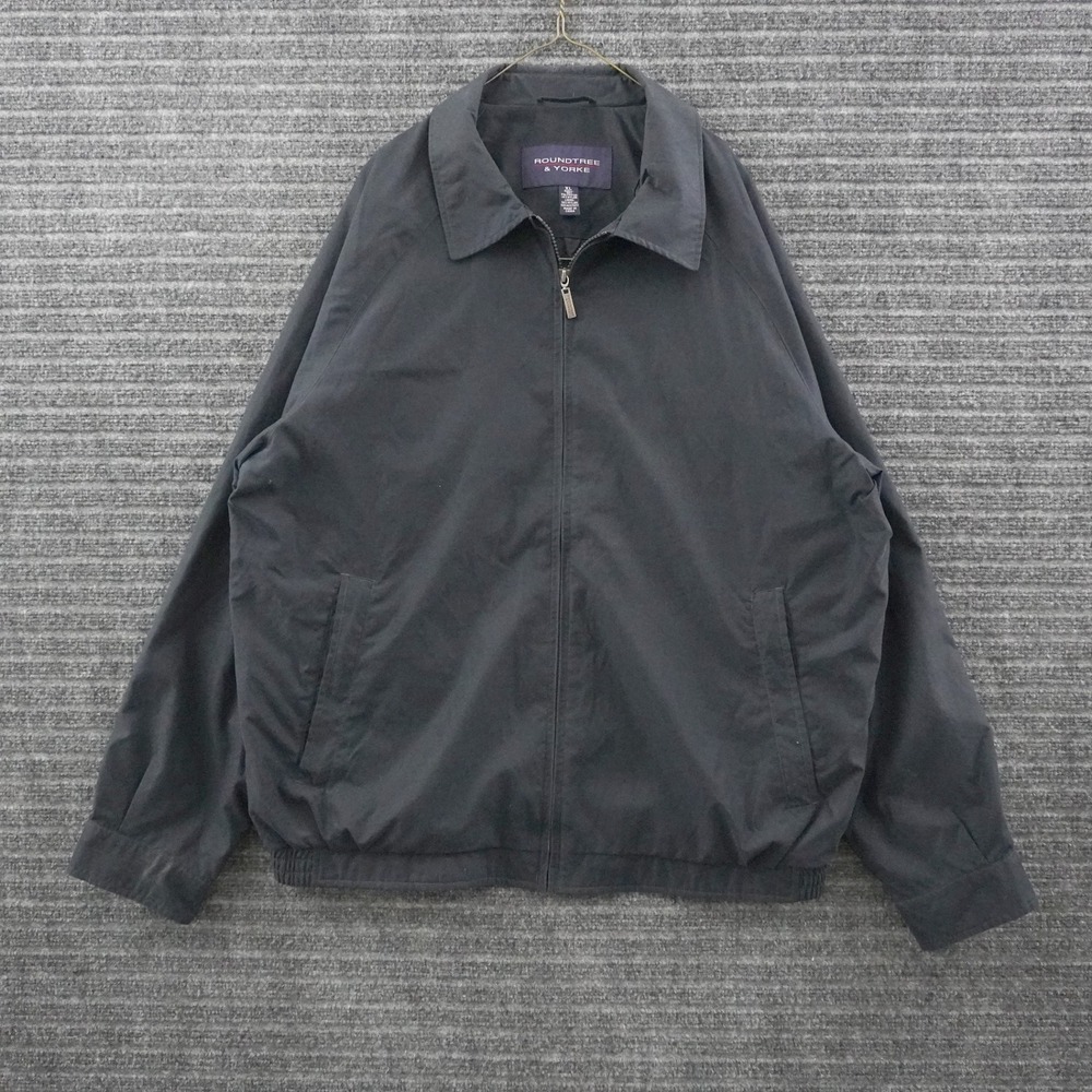 Roundtree & Yorke Harrington Jacket Mens XL Navy Blue Full Zip Outerwear